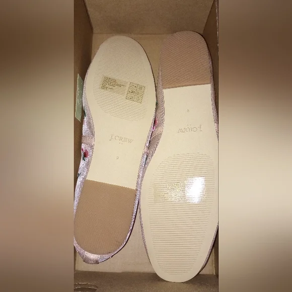 NWT J. Crew Mesh Embroidered Mary Jane Flats Blush 9 - Picture 6 of 8